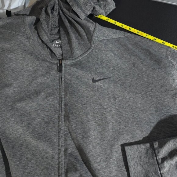 Nike Dri Fit Standard Fit Full Zip Hoodie Jacket Mens XXL Gray Athletic Swoosh - Picture 6 of 10